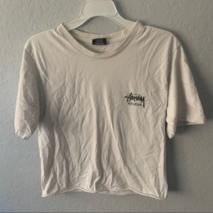 White Stussy Shirt Cropped